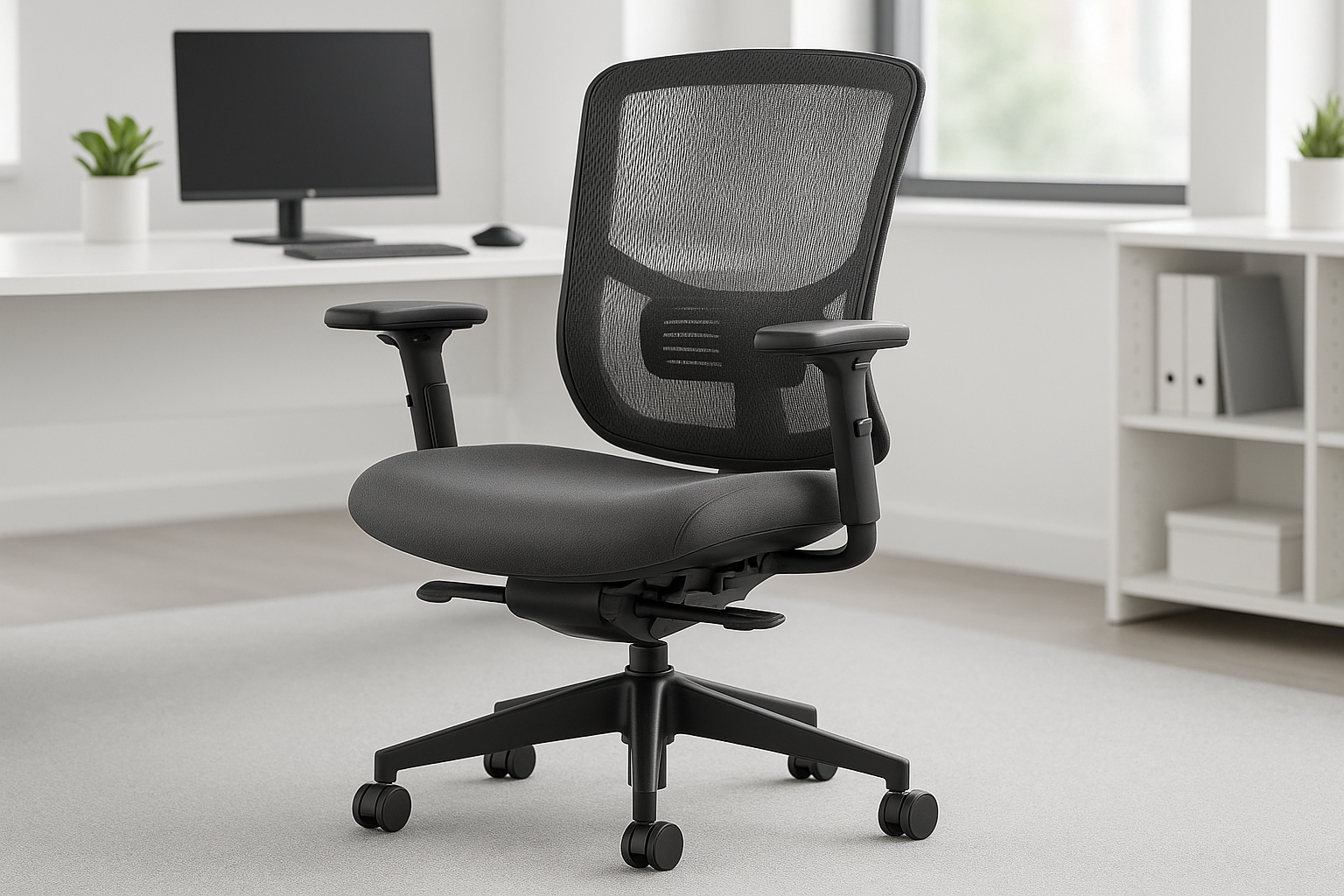 Imagen profesional de una silla de trabajo en ambiente de oficina